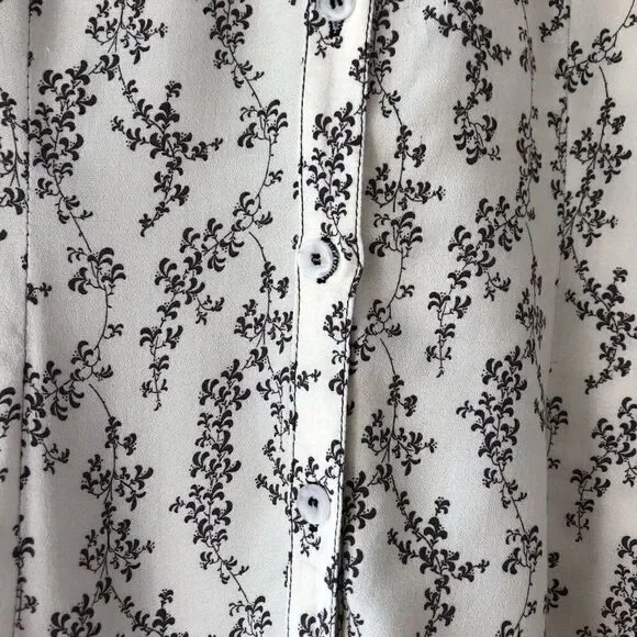 Peruvian Connection Cream Brown Floral Button Top - Picture 3 of 7